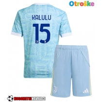 Otroške Nogometnih dresov Juventus Pierre Kalulu #15 Gostujoči 2025-26 Kratki rokavi (+ hlače)